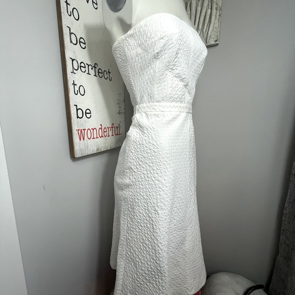 Piazza Sempione Italy Seersucker lined strapless cocktail dress - Picture 8 of 12